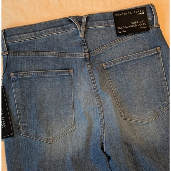 Veronica Beard Jeans Sheridan Bell Bottom Button Fly Denim Size 32 NWT USA Made - Picture 4 of 11